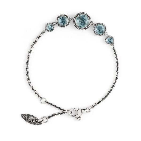 Bracciale Agnese Seicento pietre scalare donna celesti barocco in argento