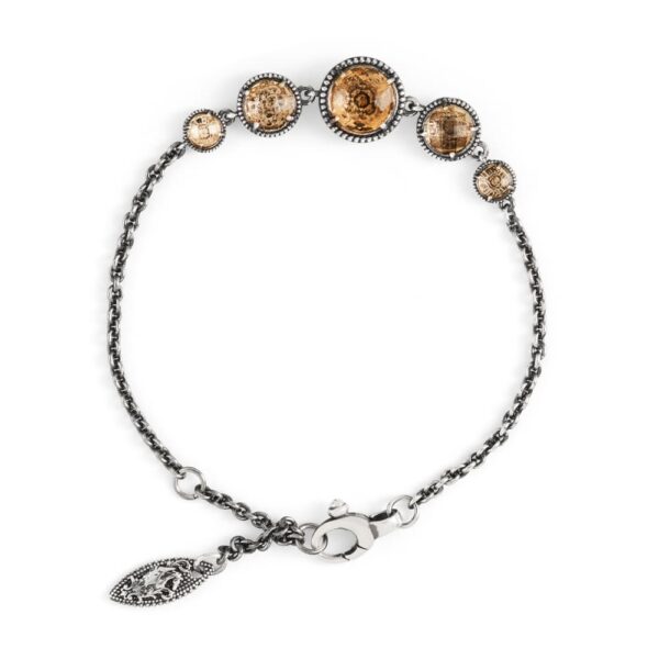 Bracciale Agnese Seicento pietre scalare gialle donna barocco in argento