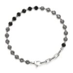 Men's silver Caravaggio bracelet with black stones