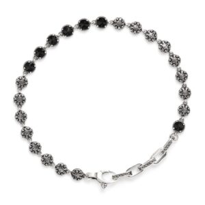 Bracciale Caravaggio con pietre nere uomo in argento