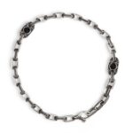 Bracciale Caravaggio piccolo pietre nere uomo in argento
