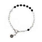 Bracciale Caravaggio pietre nere uomo barocco in argento