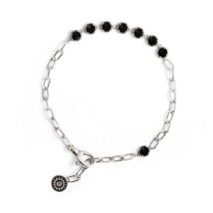 Bracciale Caravaggio pietre nere uomo barocco in argento