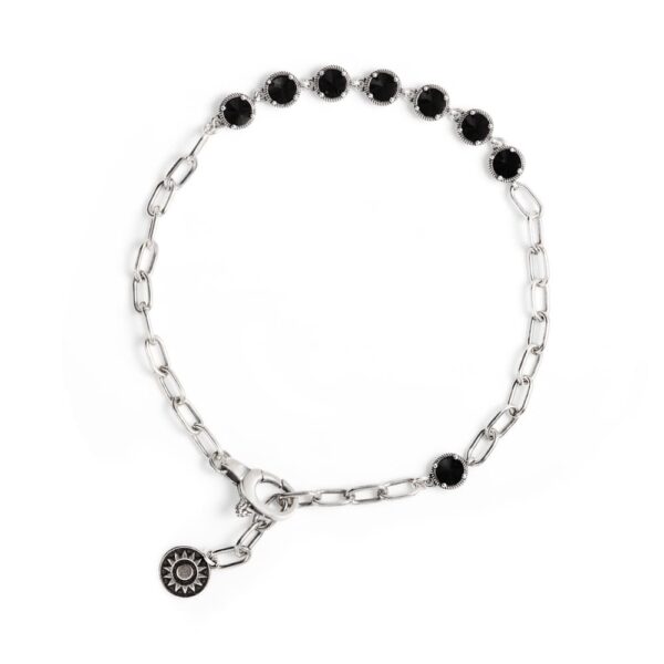 Bracciale Caravaggio pietre nere uomo barocco in argento