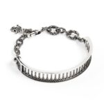 Bracciale Colonna RIgido con catena in argento