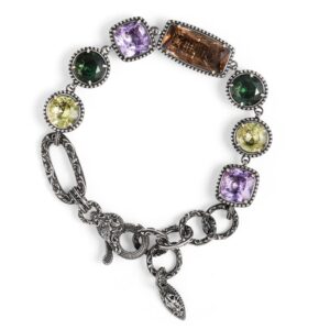 Bracciale Estasi con pietre colorate donna barocco in argento