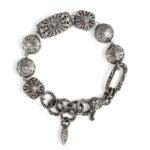 Estasi bracelet with coloured stones baroque woman in silver