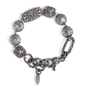 Bracciale Estasi con pietre colorate donna barocco in argento retro
