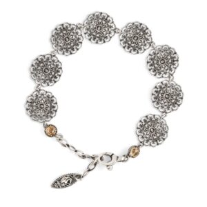Bracciale Floreale Seicento pietre gialle donna in argento