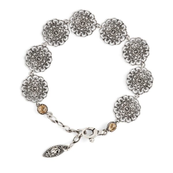 Bracciale Floreale Seicento pietre gialle donna in argento