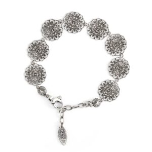 Bracciale Floreale Seicento pietre gialle donna in argento retro