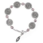 Bracciale Floreale Seicento pietre viola donna in argento