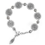 Bracciale Floreale Seicento pietre viola donna in argento retro