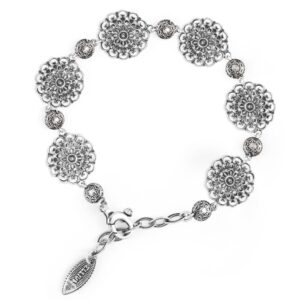 Bracciale Floreale Seicento pietre viola donna in argento retro