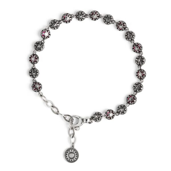 Bracciale Fregio con pietre pietre ruby donna barocco in argento retro