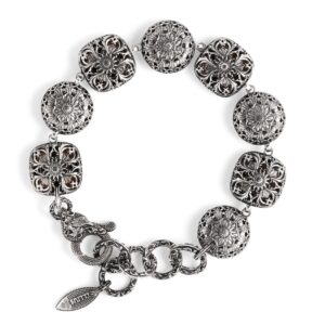 Bracciale Voluta con pietre fume briolette barocco in argento retro