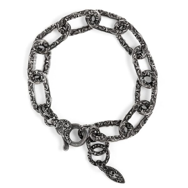 Bracciale Voluta maglie piatte barocco in argento
