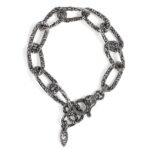 Bracciale Voluta maglie ruotate barocco in argento