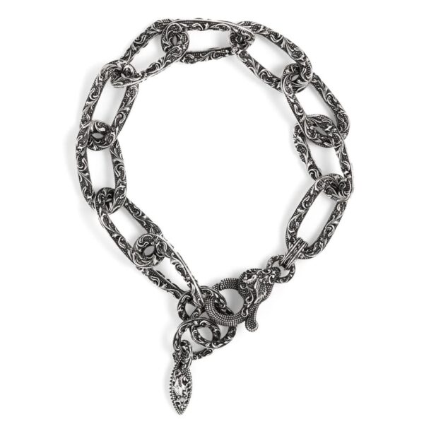 Bracciale Voluta maglie ruotate barocco in argento