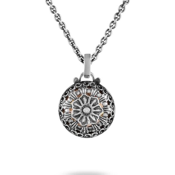 Collana Agnese Seicento ciondolo grande pietra gialla barocco donna in argento retro