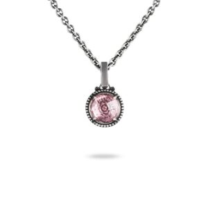 Collana Agnese Seicento ciondolo piccolo pietra viola barocco donna in argento