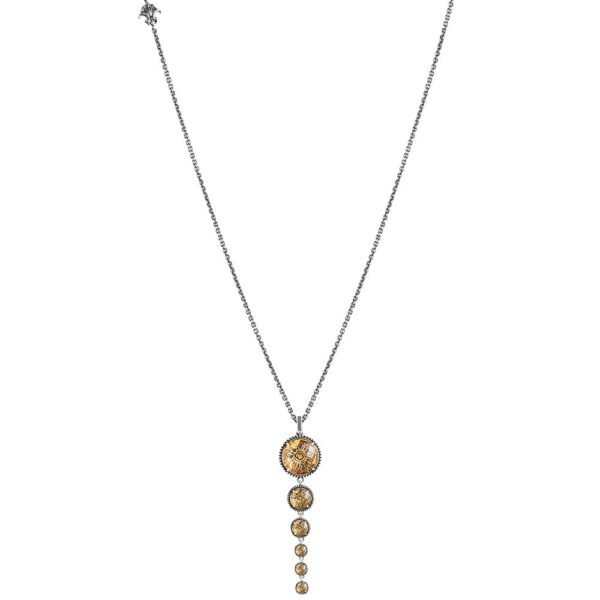 Collana Agnese Seicento ciondolo pietre scalare gialle barocco donna in argento
