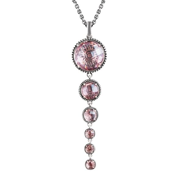 Collana Agnese Seicento ciondolo pietre scalare viola barocco donna in argento