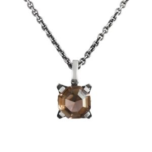 Collana Capitello pietra fume donna in argento