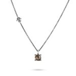 Women's silver capital stone necklace