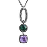 Women's Baroque stone mesh necklace in silver
