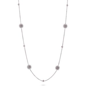 Collana Floreale Seicento barocco pietre viola donna in argento
