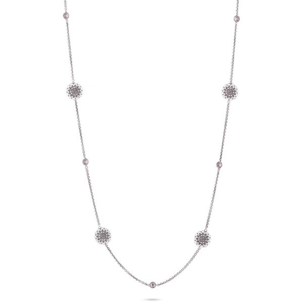 Collana Floreale Seicento barocco pietre viola donna in argento
