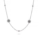 Collana Floreale Seicento barocco pietre viola donna in argento