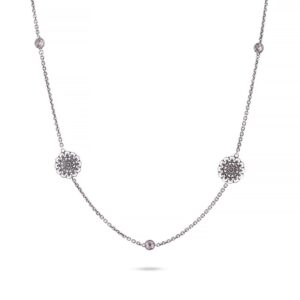 Collana Floreale Seicento barocco pietre viola donna in argento