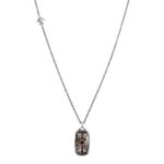 Seventeenth-century Voluta pendant Large stone fume baroque women's silver necklace