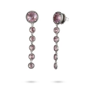 Orecchini Agnese Seicento barocco pietre viola donna in argento