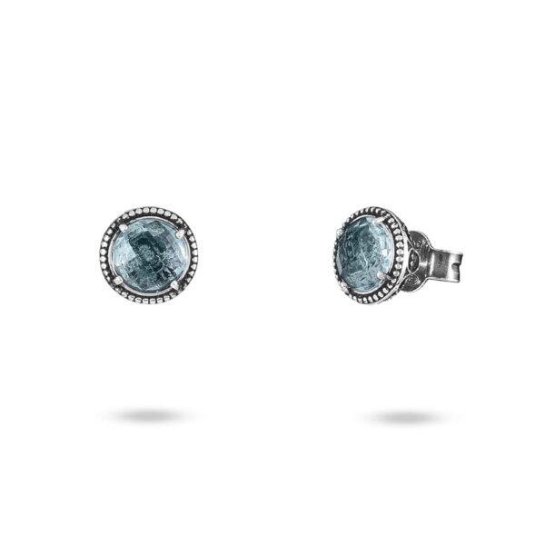 Agnes Seventeenth-century baroque lobe earrings Celestial stone small silver ladies