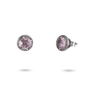 Orecchini Agnese a lobo Seicento barocco pietra viola piccola donna in argento