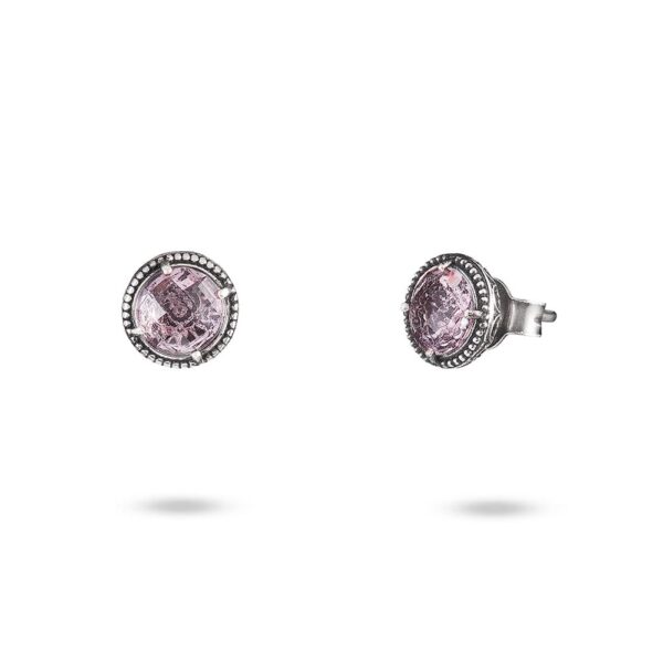 Agnes seventeenth-century baroque silver small violet stone earrings