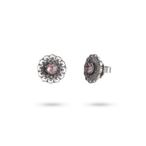 Orecchini Floreali Seicento barocco pietra donna in argento