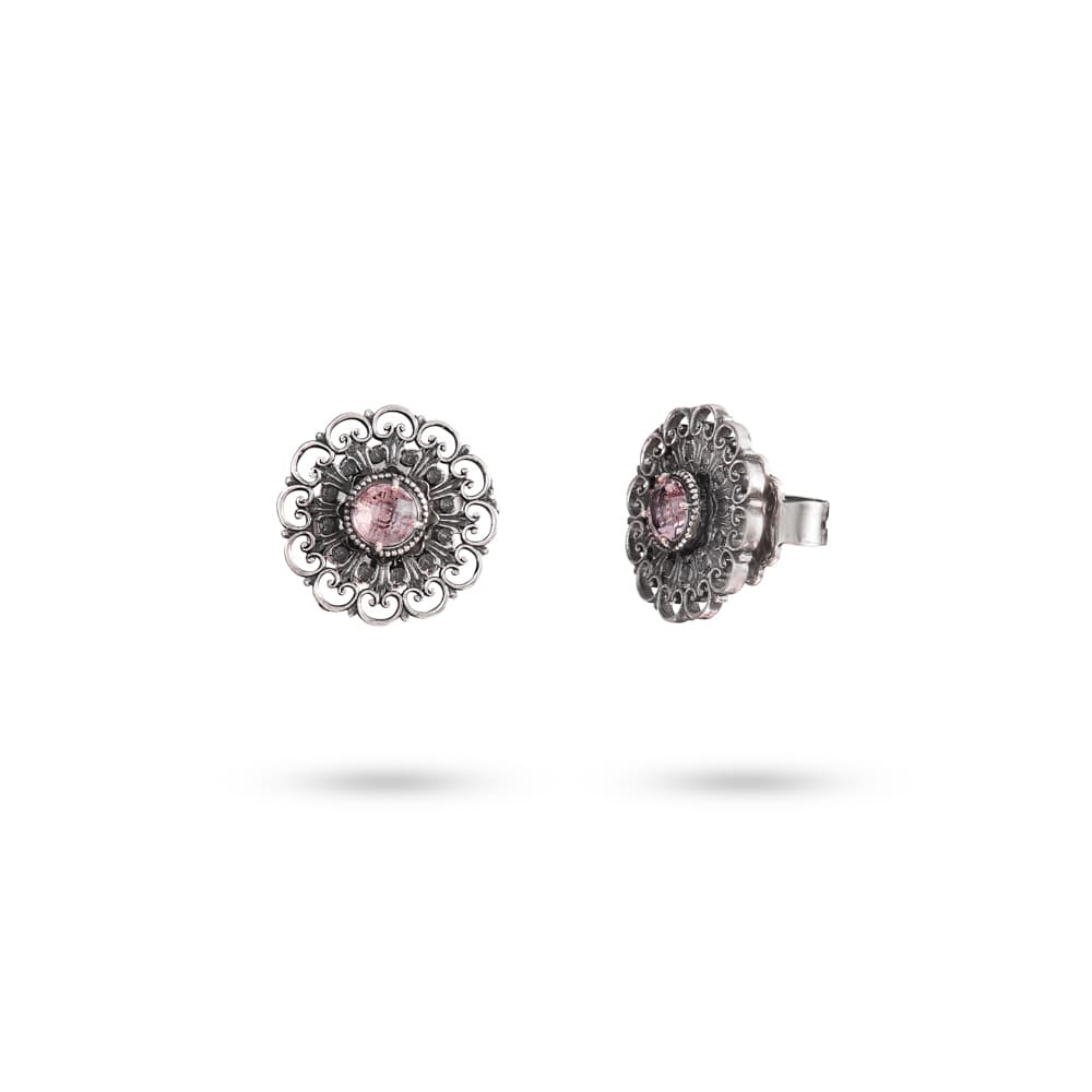 Orecchini Floreali Seicento barocco pietra donna in argento