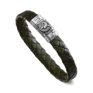 Bracciale Zodiaco Uomo Segno Ariete Pelle Verde