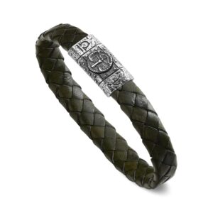 Bracciale Zodiaco Uomo Segno Bilancia Pelle Verde