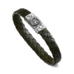 Bracciale Zodiaco Uomo Segno Sagittario Pelle Verde