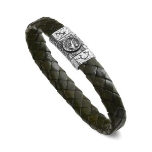 Bracciale Zodiaco Uomo Segno Sagittario Pelle Verde
