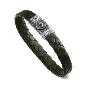 Bracciale Zodiaco Uomo Segno Toro Pelle Verde
