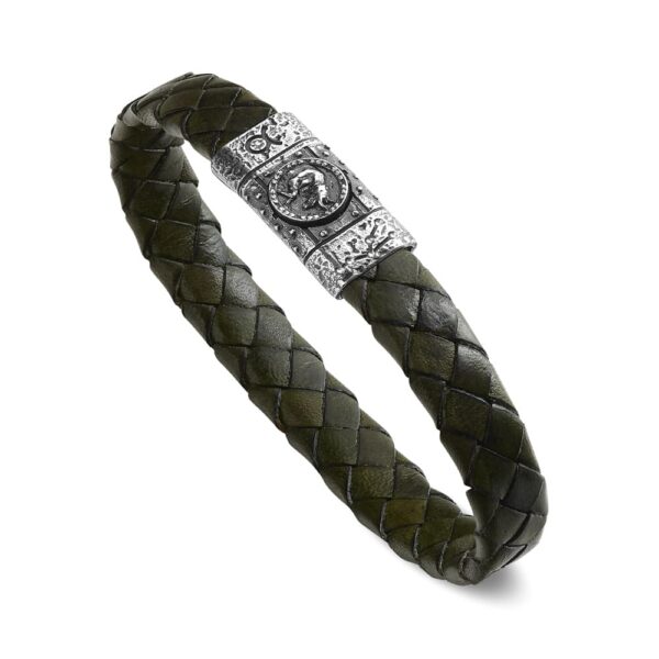Bracciale Zodiaco Uomo Segno Toro Pelle Verde