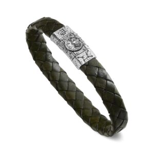 Bracciale Zodiaco Uomo Segno Vergine Pelle Verde