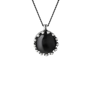 Collana Atlante in argento e pietra nera