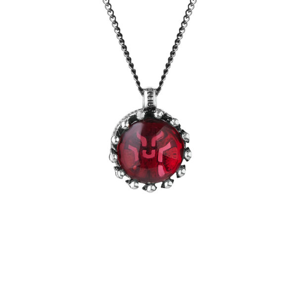 Collana Atlante in argento e pietra rossa